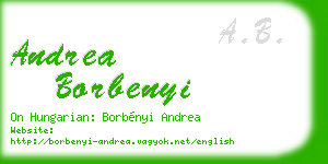 andrea borbenyi business card